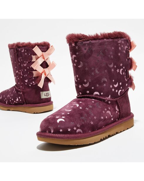 Boots fourrées Laine en Velours de cuir Bailey BoMoon and Stars violettes